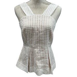 Maeve Womens Woven White Sleeveless Top With Straps Size 6